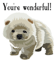 Chow chow of white and black E sticker #7730085