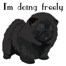 Chow chow of white and black E sticker #7730087