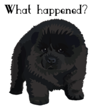 Chow chow of white and black E sticker #7730089