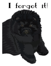 Chow chow of white and black E sticker #7730094