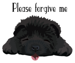 Chow chow of white and black E sticker #7730098