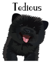Chow chow of white and black E sticker #7730100