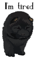 Chow chow of white and black E sticker #7730101