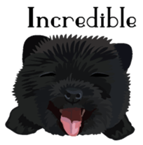 Chow chow of white and black E sticker #7730102