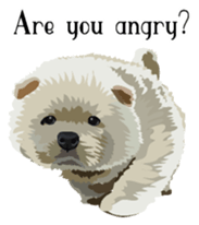 Chow chow of white and black E sticker #7730106