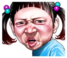 Angry face of children sticker #7730228