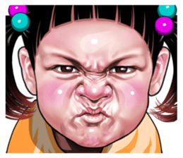 Angry face of children sticker #7730236