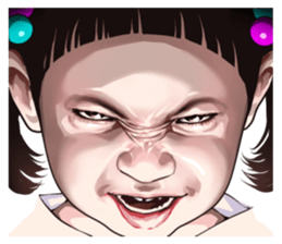 Angry face of children sticker #7730237
