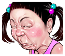 Angry face of children sticker #7730238
