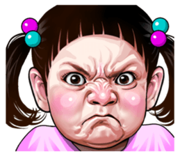 Angry face of children sticker #7730239