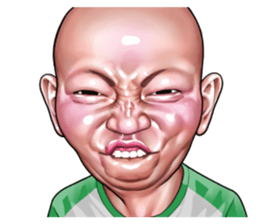 Angry face of children sticker #7730244