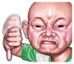 Angry face of children sticker #7730247