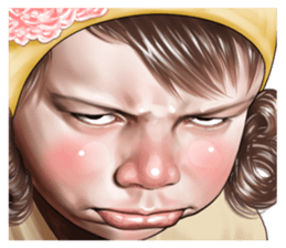 Angry face of children sticker #7730251