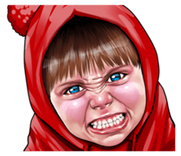 Angry face of children sticker #7730252