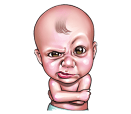 Angry face of children sticker #7730255