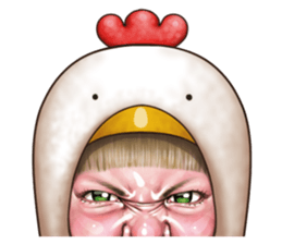 Angry face of children sticker #7730259