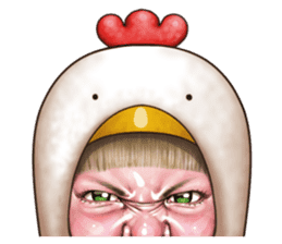 Angry face of children sticker #7730259