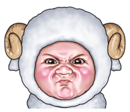 Angry face of children sticker #7730261
