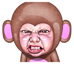 Angry face of children sticker #7730262
