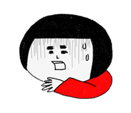 Girl of a red dress sticker #7732120