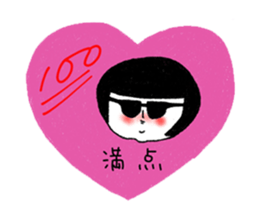 Girl of a red dress sticker #7732121