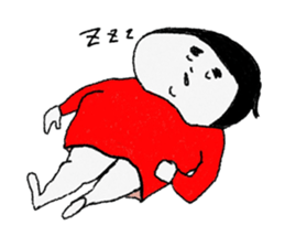 Girl of a red dress sticker #7732127