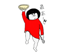 Girl of a red dress sticker #7732131