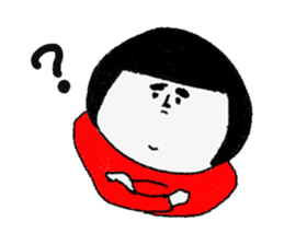 Girl of a red dress sticker #7732134