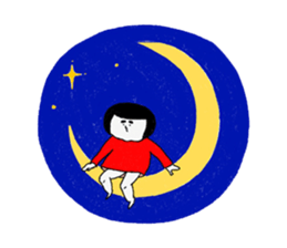 Girl of a red dress sticker #7732136