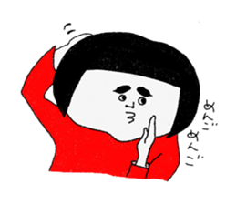 Girl of a red dress sticker #7732146