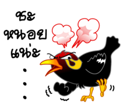 sharp-tongued Hill Myna (Khun Thong) sticker #7733516