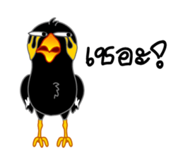 sharp-tongued Hill Myna (Khun Thong) sticker #7733526