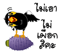 sharp-tongued Hill Myna (Khun Thong) sticker #7733532