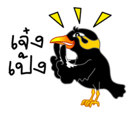 sharp-tongued Hill Myna (Khun Thong) sticker #7733535