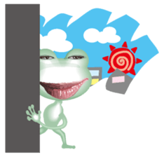 Frog of the big mouth 2 silent sticker #7734953
