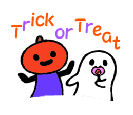 Mr.halloween pumpkin & Mr.ghost sticker #7735109
