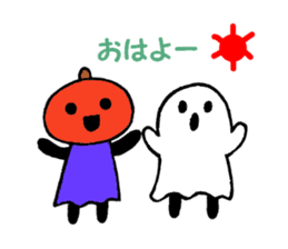 Mr.halloween pumpkin & Mr.ghost sticker #7735110