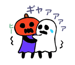 Mr.halloween pumpkin & Mr.ghost sticker #7735123