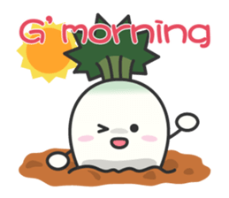 Cute Japanese radish English sticker #7736708