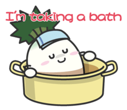 Cute Japanese radish English sticker #7736710