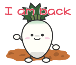 Cute Japanese radish English sticker #7736713