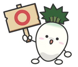 Cute Japanese radish English sticker #7736714