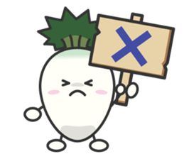 Cute Japanese radish English sticker #7736715