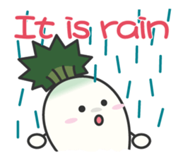 Cute Japanese radish English sticker #7736719