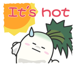 Cute Japanese radish English sticker #7736721