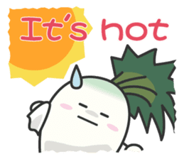 Cute Japanese radish English sticker #7736721