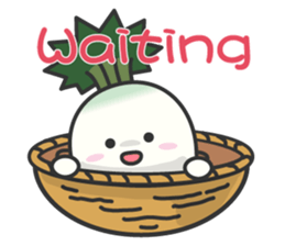 Cute Japanese radish English sticker #7736724