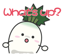 Cute Japanese radish English sticker #7736730