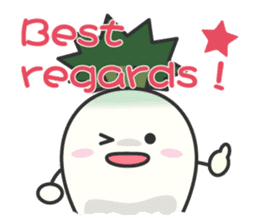 Cute Japanese radish English sticker #7736731