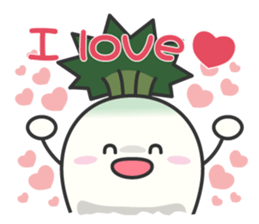 Cute Japanese radish English sticker #7736732